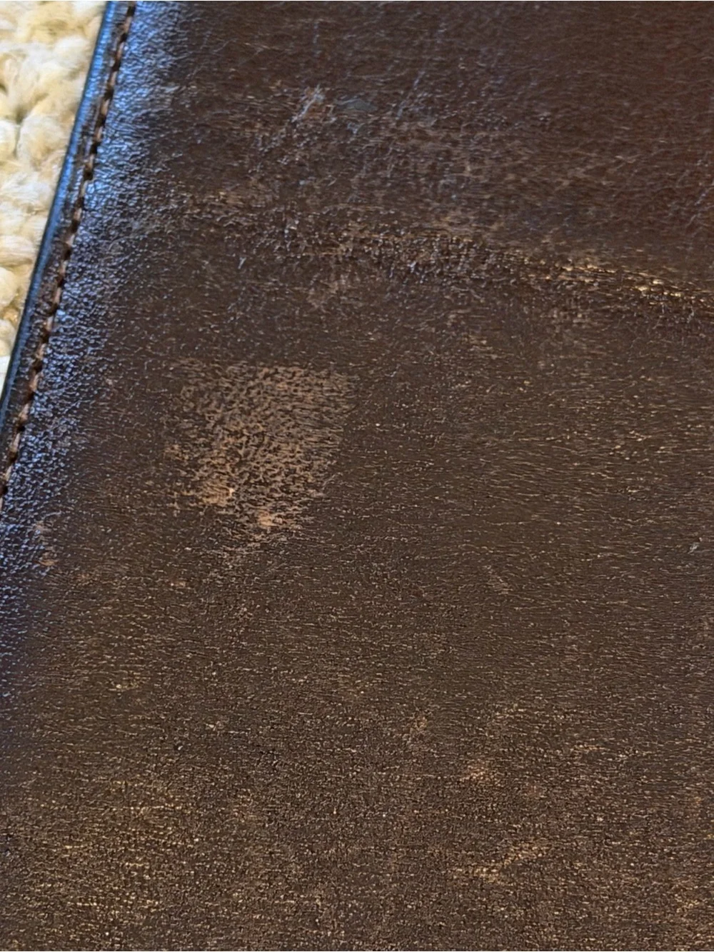 Bosca Leather Wallet Checkbook Cover Bifold Men's Brown Full Grain Hide Vintage